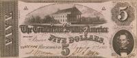 p51d from Confederate States of America: 5 Dollars from 1862